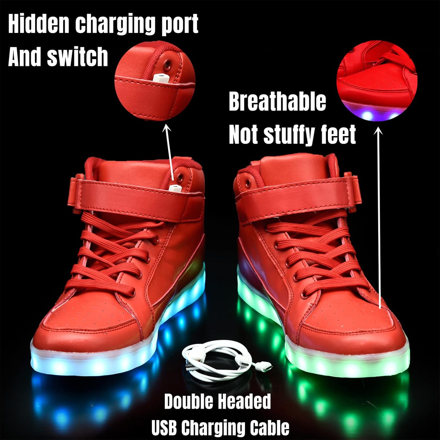 Trendy LED Sneakers met Oplaadbare Verlichting - LumaBoost