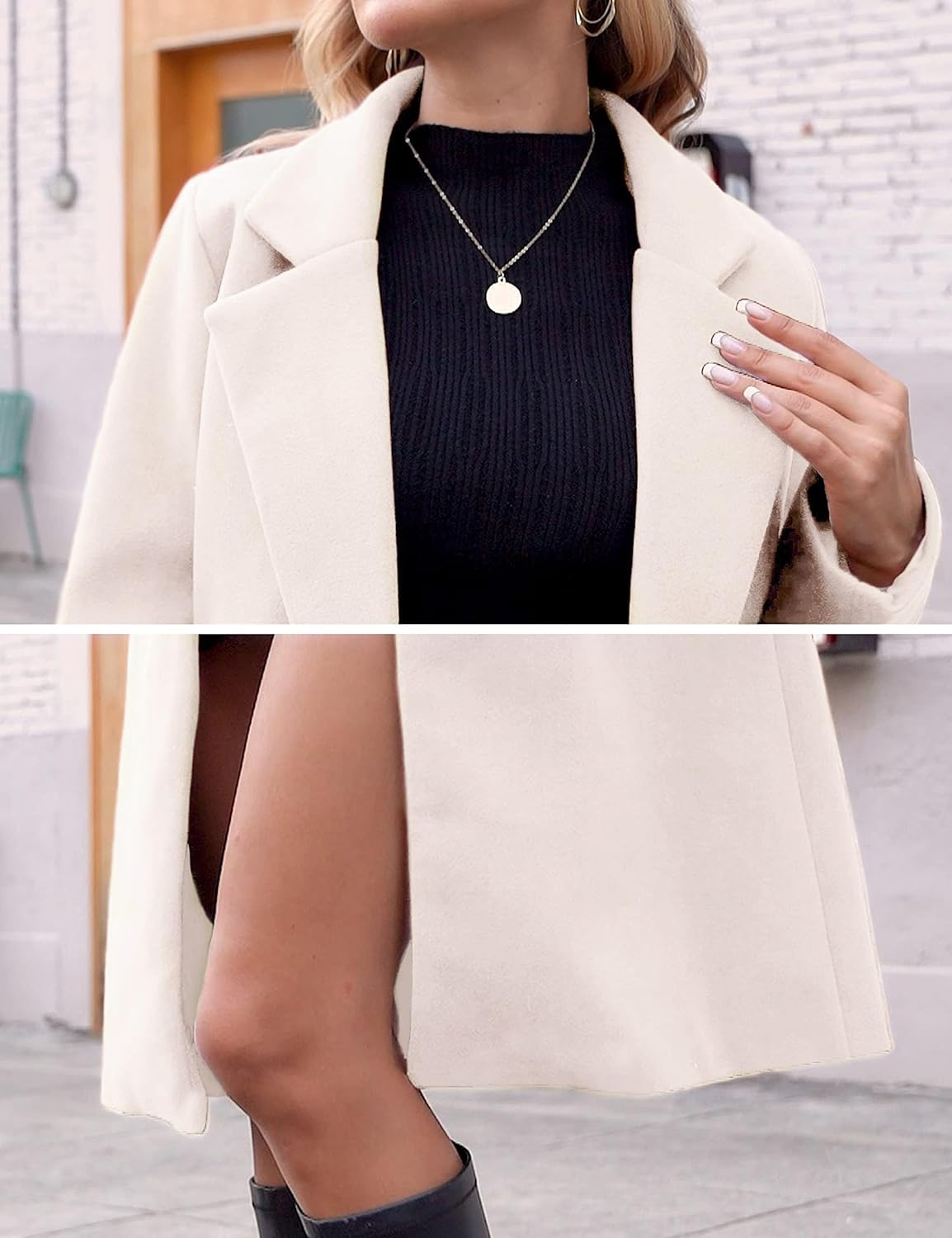 Dames Winter Wollen Jas met Notch Revers - Sofia