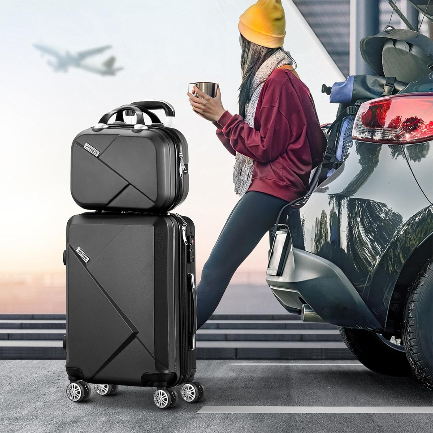 2-delige ABS Harde Koffer Set met TSA-slot & 360° Draaiwielen