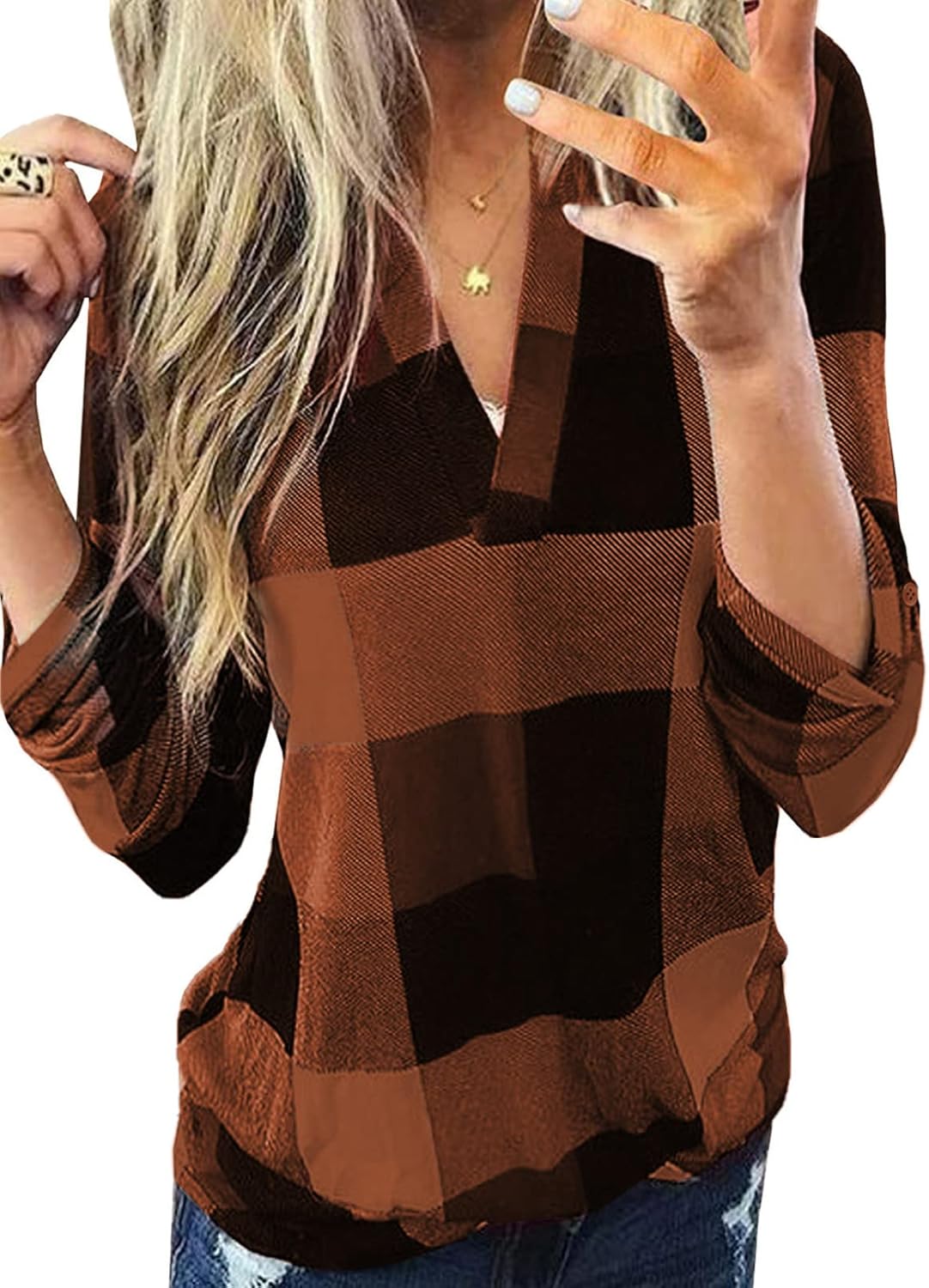 Stijlvolle Casual Geruite Damesblouse - Lara