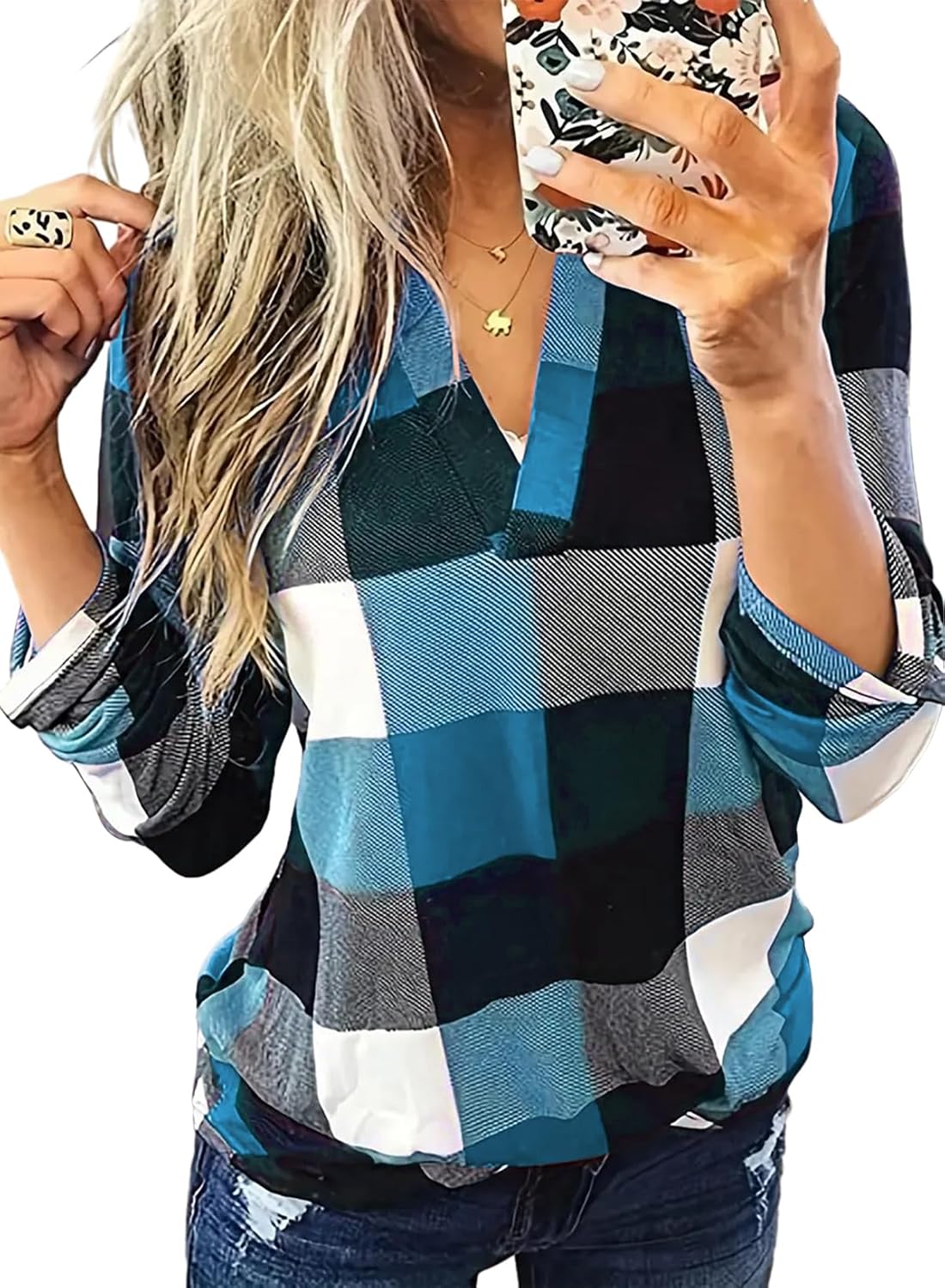 Stijlvolle Casual Geruite Damesblouse - Lara