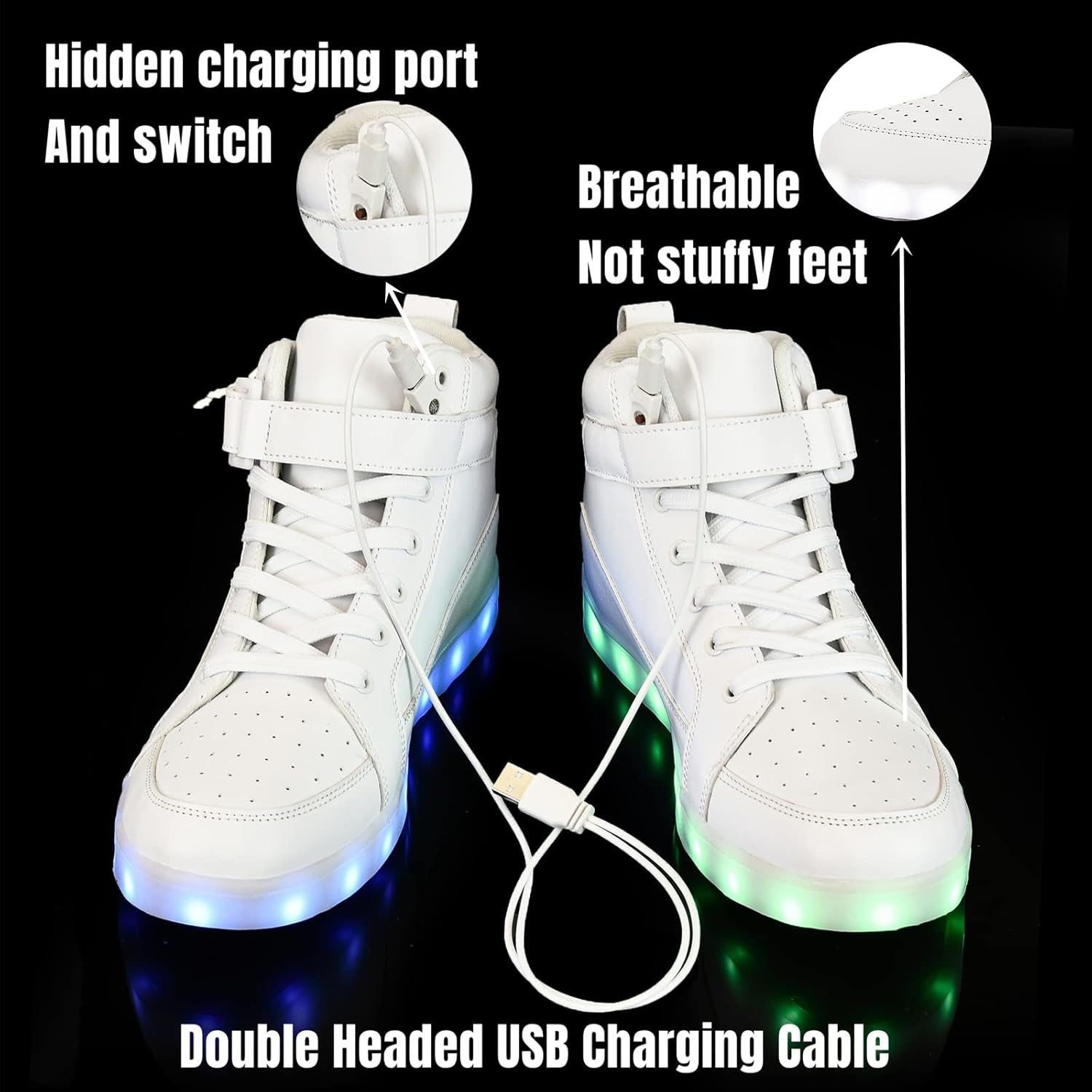 Trendy LED Sneakers met Oplaadbare Verlichting - LumaBoost