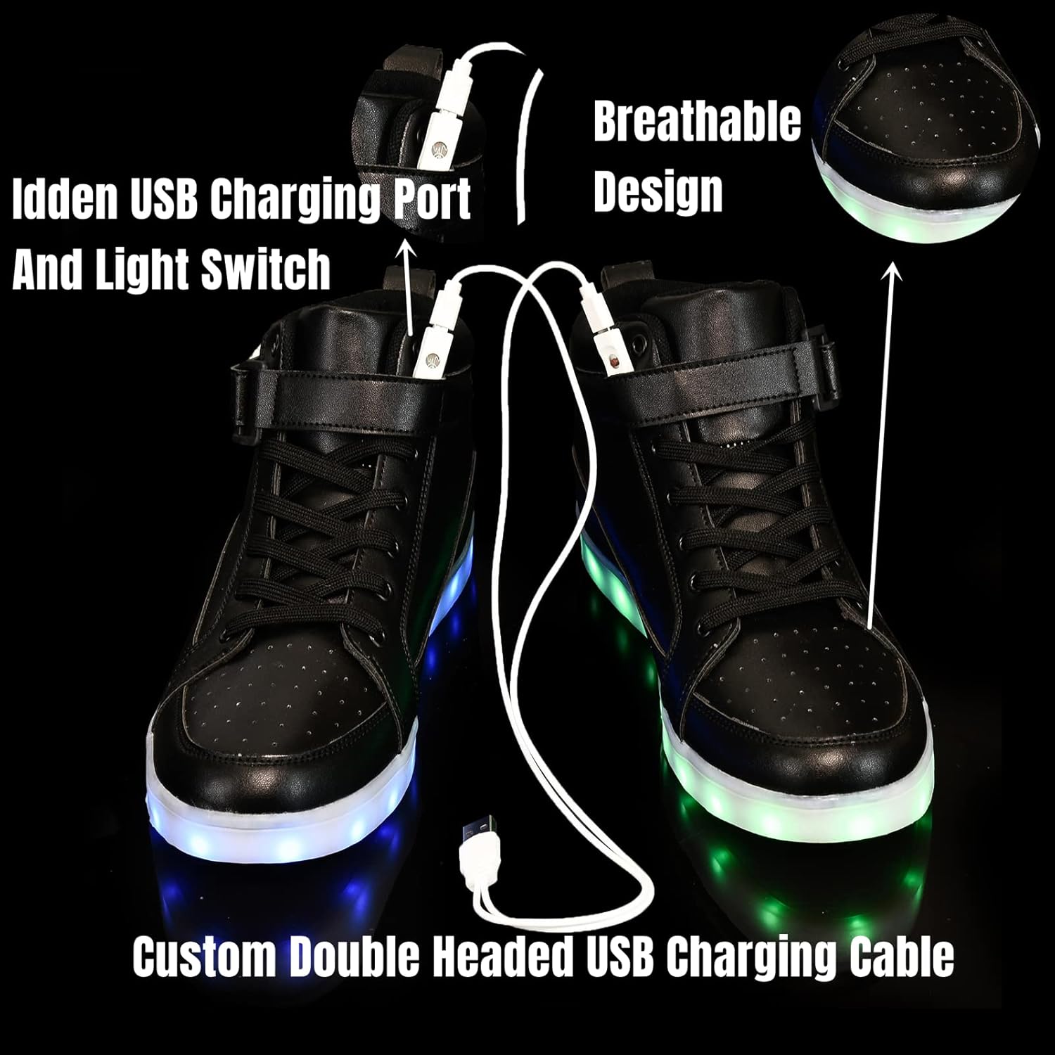 Trendy LED Sneakers met Oplaadbare Verlichting - LumaBoost
