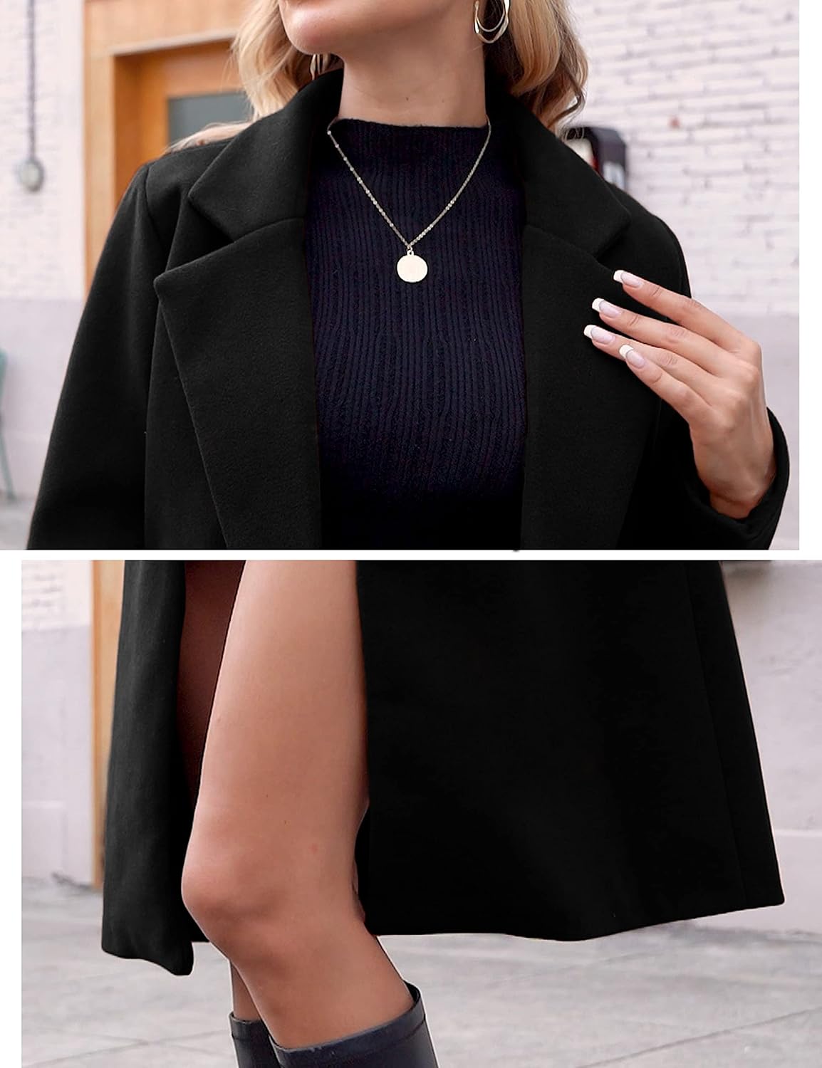 Dames Winter Wollen Jas met Notch Revers - Sofia