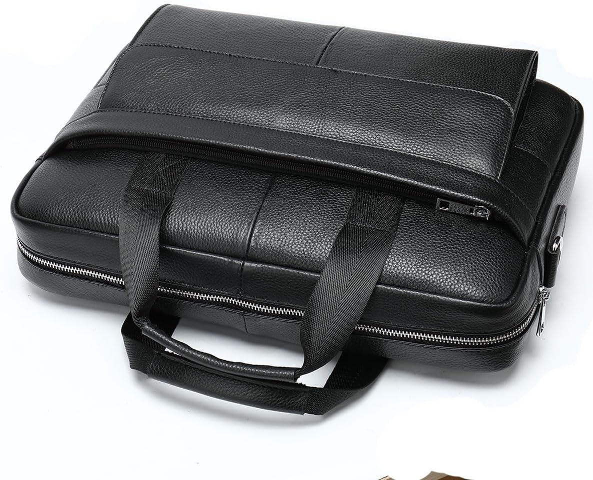 Premium Koeienleren 15” Business Actetas met Organizer Vakken