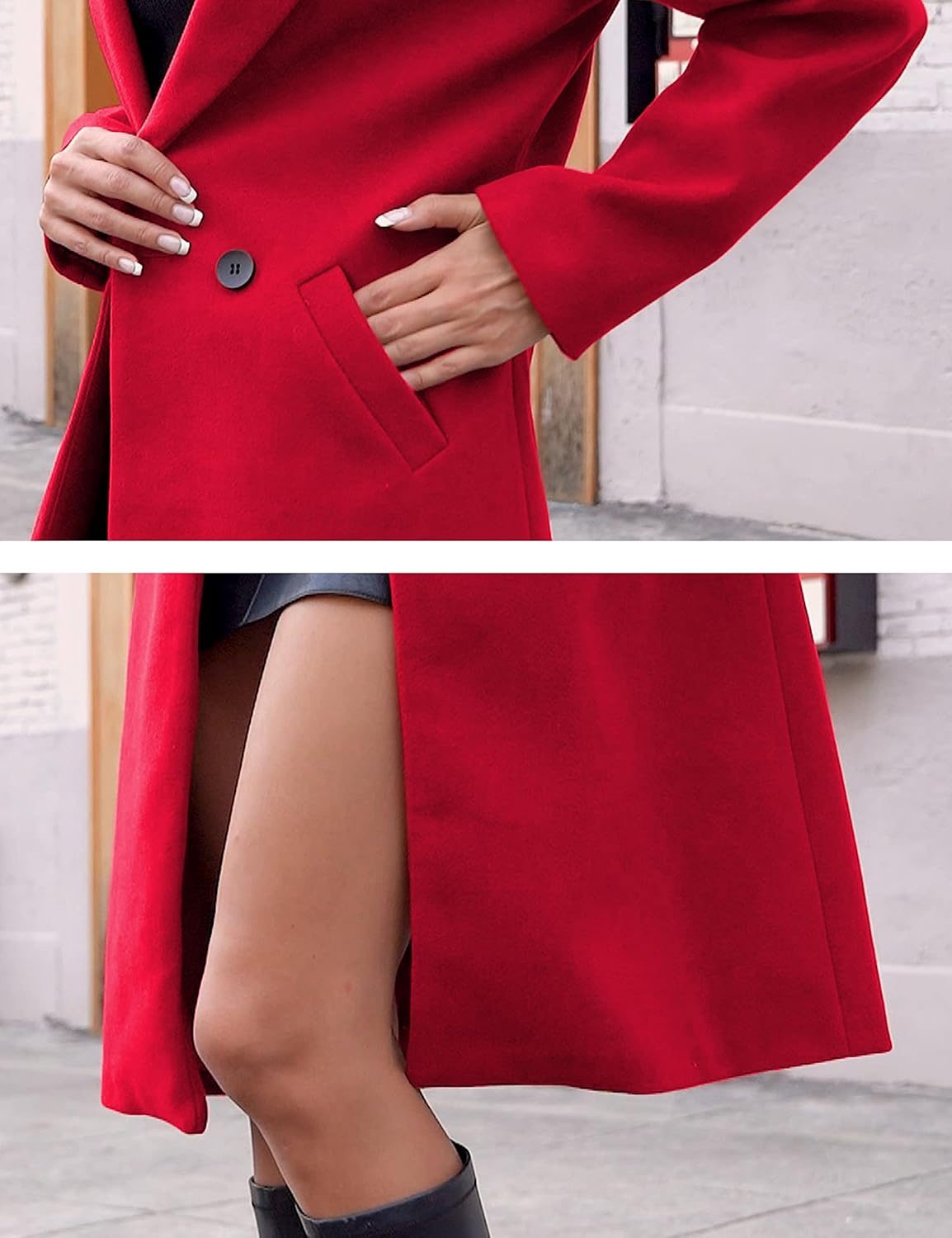 Dames Winter Wollen Jas met Notch Revers - Sofia