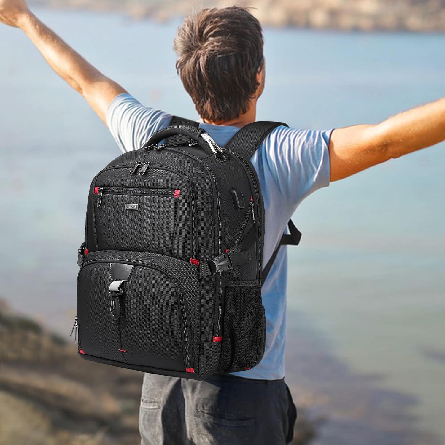 50L Waterdichte Extra Grote Reis Laptoprugzak met USB-poort