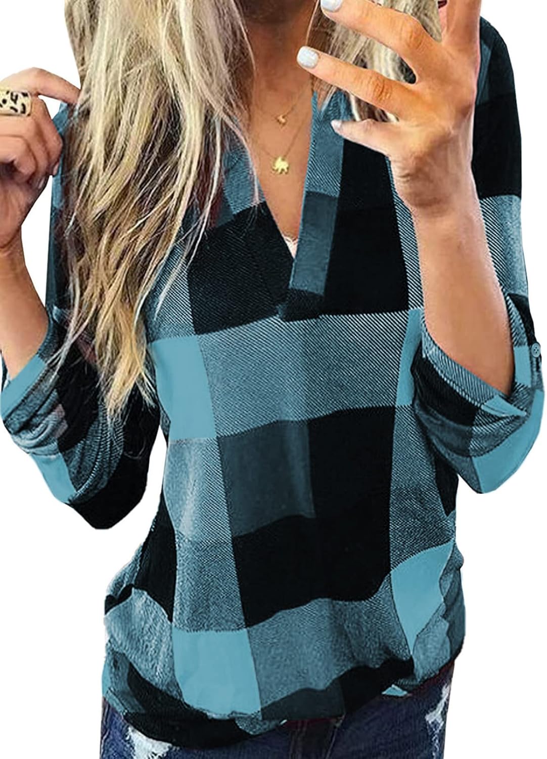 Stijlvolle Casual Geruite Damesblouse - Lara