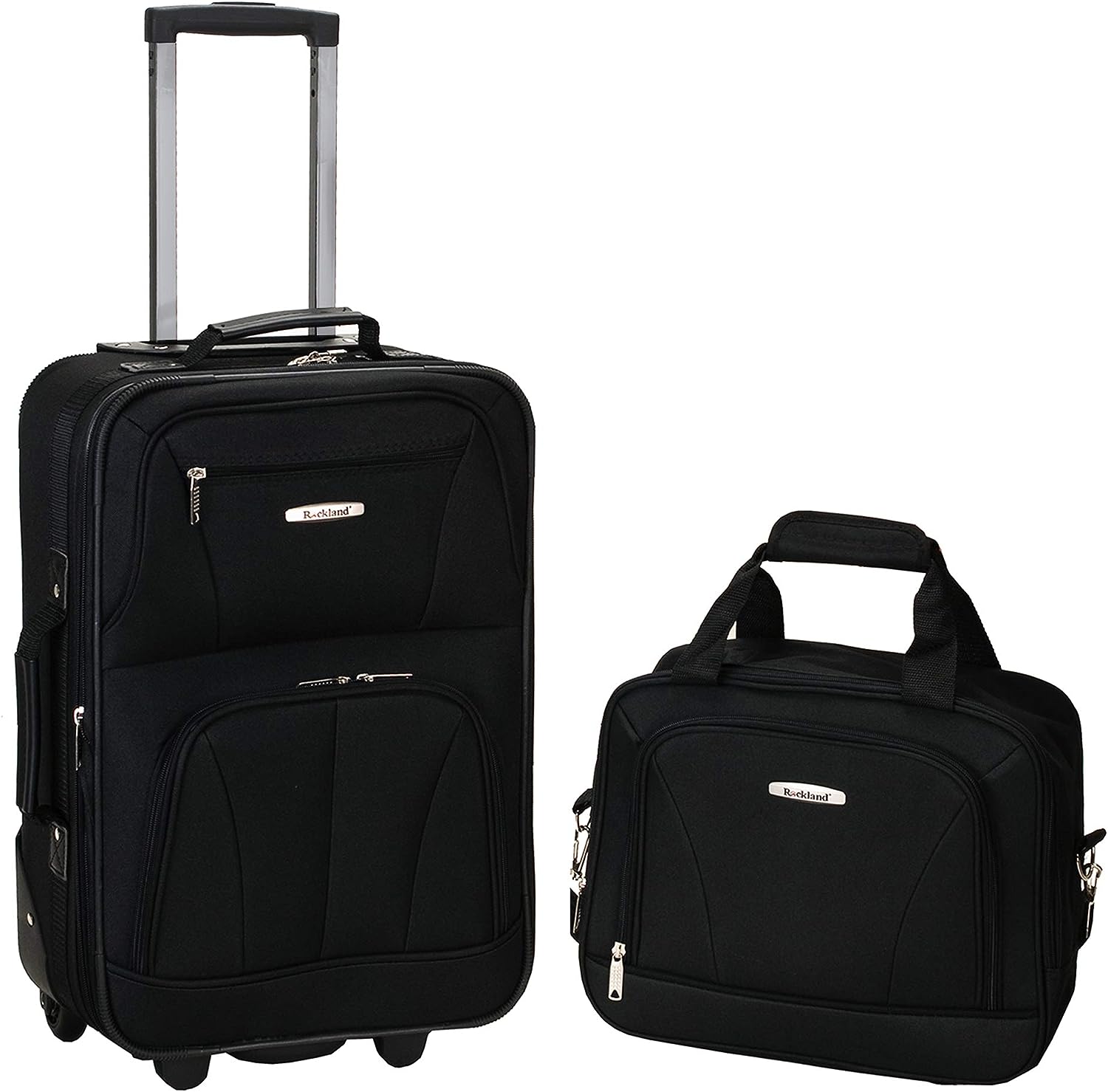 2-delige Zachte Koffer Set met Handbagage Tas & Soepele Wielen