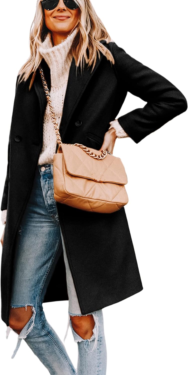 Dames Winter Wollen Jas met Notch Revers - Sofia