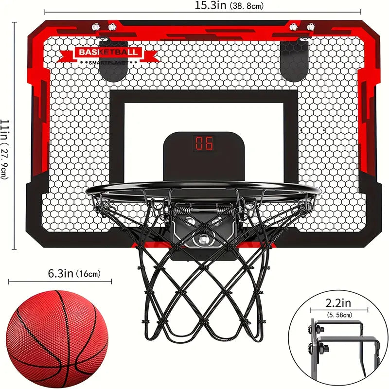 Mini Basketbalframe met Elektronisch Scorebord - BouncePro