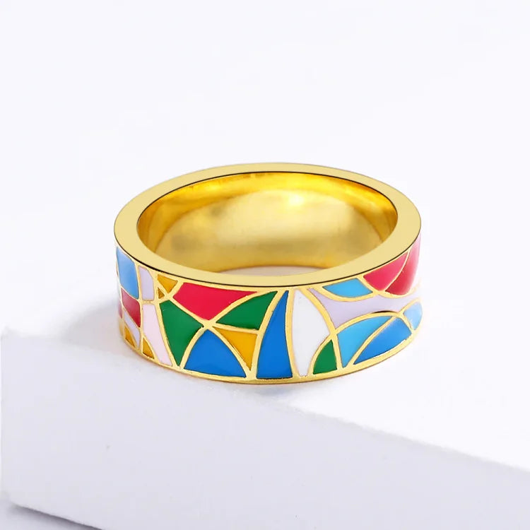Klassieke Emaille Zirkonia Ring - Nadia