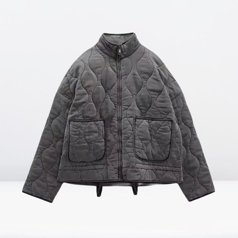 Gewatteerde Damesjas met Koord en Rits – Lorena