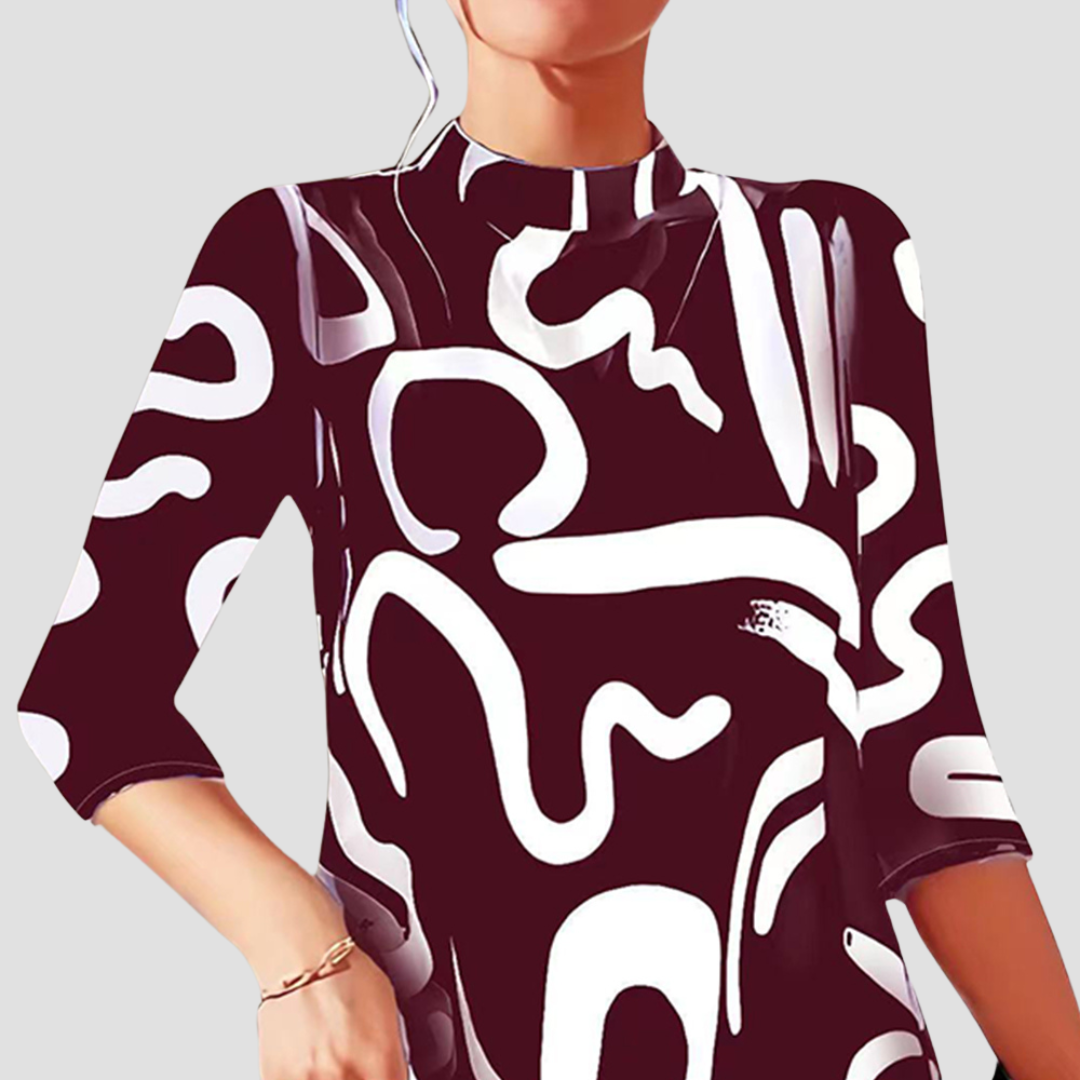 Mini Jurk met Lange Mouwen & Ronde Halslijn – Elanora