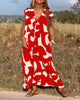 V-Hals Maxi Jurk met Print - Bella