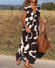 V-Hals Maxi Jurk met Print - Bella