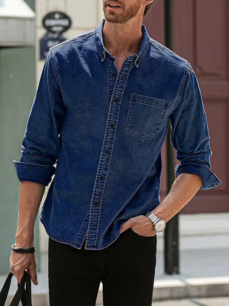 Herfst Denim Herenoverhemd – Milan