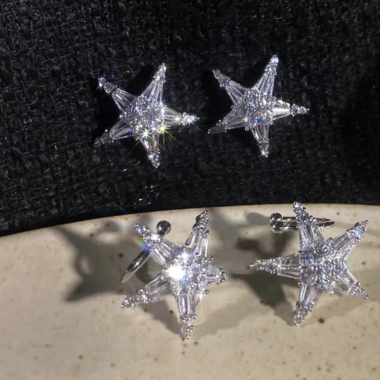 Zirkonia Ster Oorbellen/Ear Cuff - Lyric