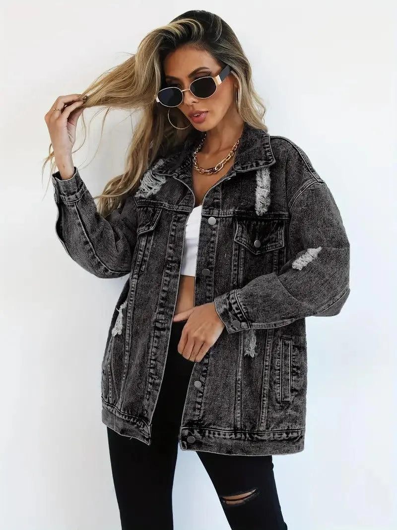 Waterdichte & Gevoerde Oversized Dames Jeansjack – Talia