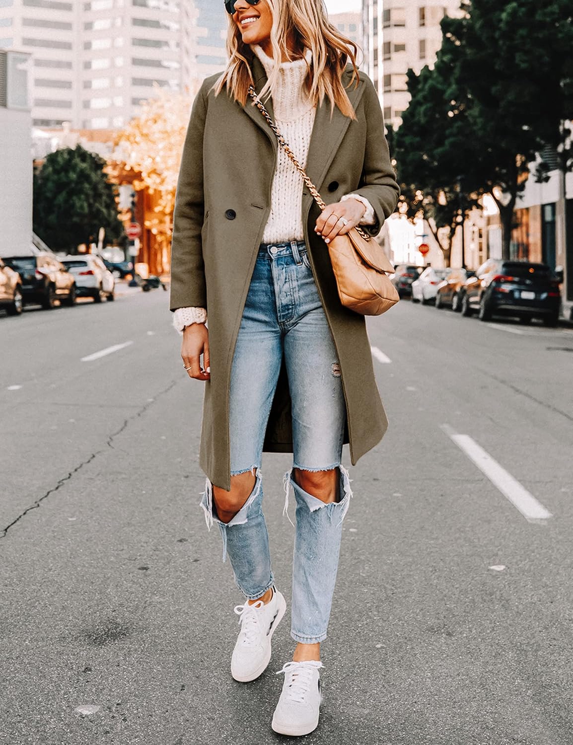 Dames Winter Wollen Jas met Notch Revers - Sofia