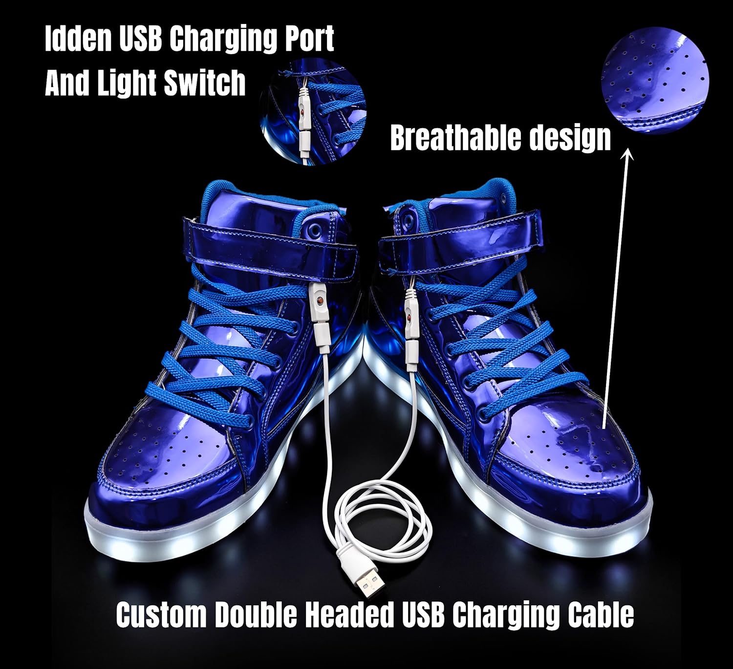 Trendy LED Sneakers met Oplaadbare Verlichting - LumaBoost