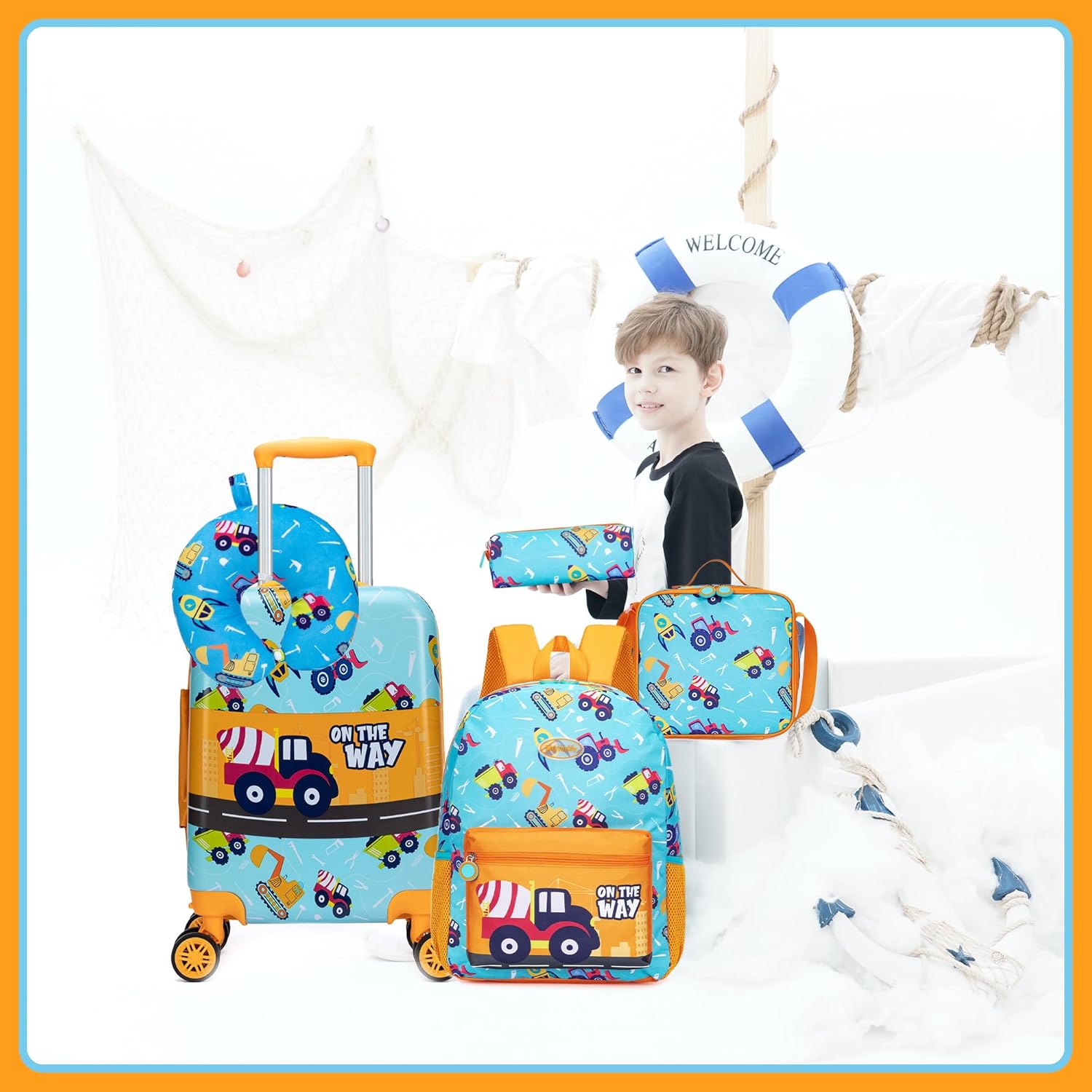 Kinder Bagage Set 5-delig met Hard Shell en Spinnerwielen – Game Day