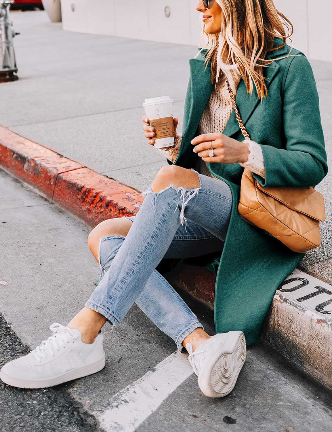 Dames Winter Wollen Jas met Notch Revers - Sofia