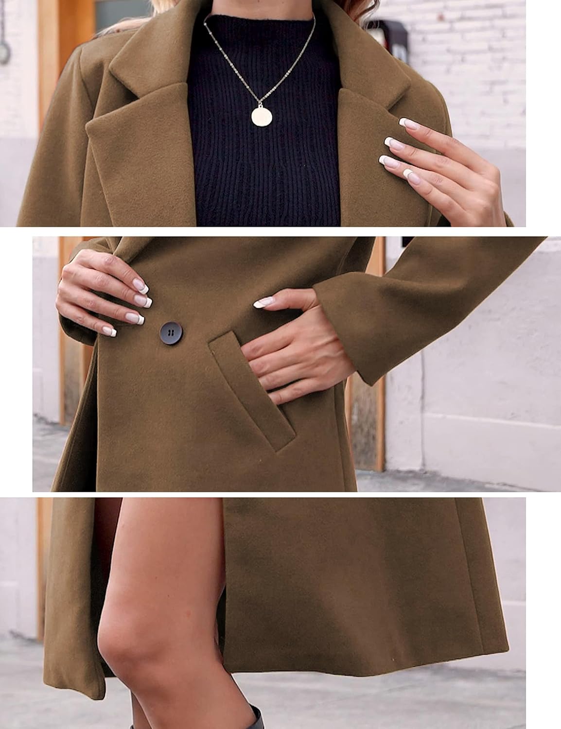 Dames Winter Wollen Jas met Notch Revers - Sofia