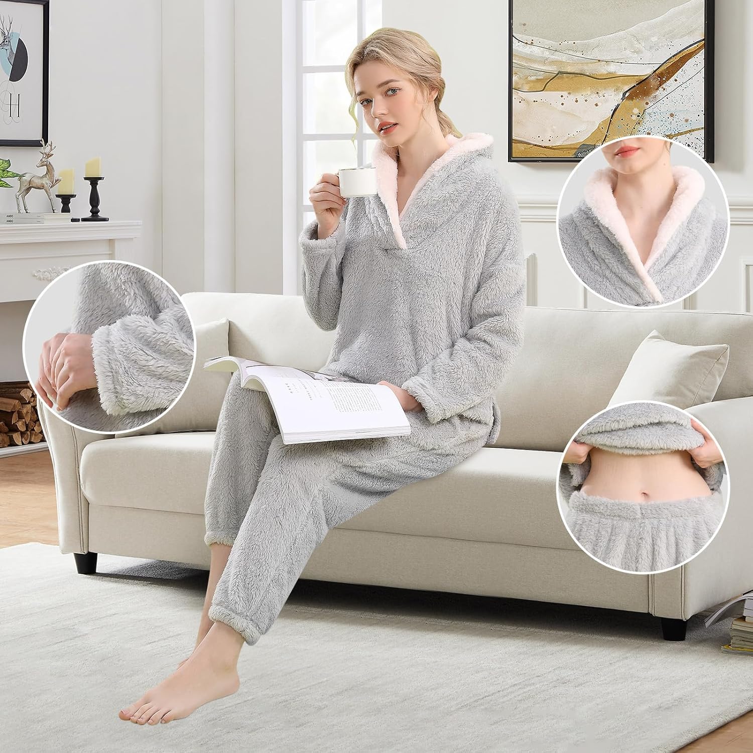 Fluffy Pyjama Set voor Dames - CozyPlush