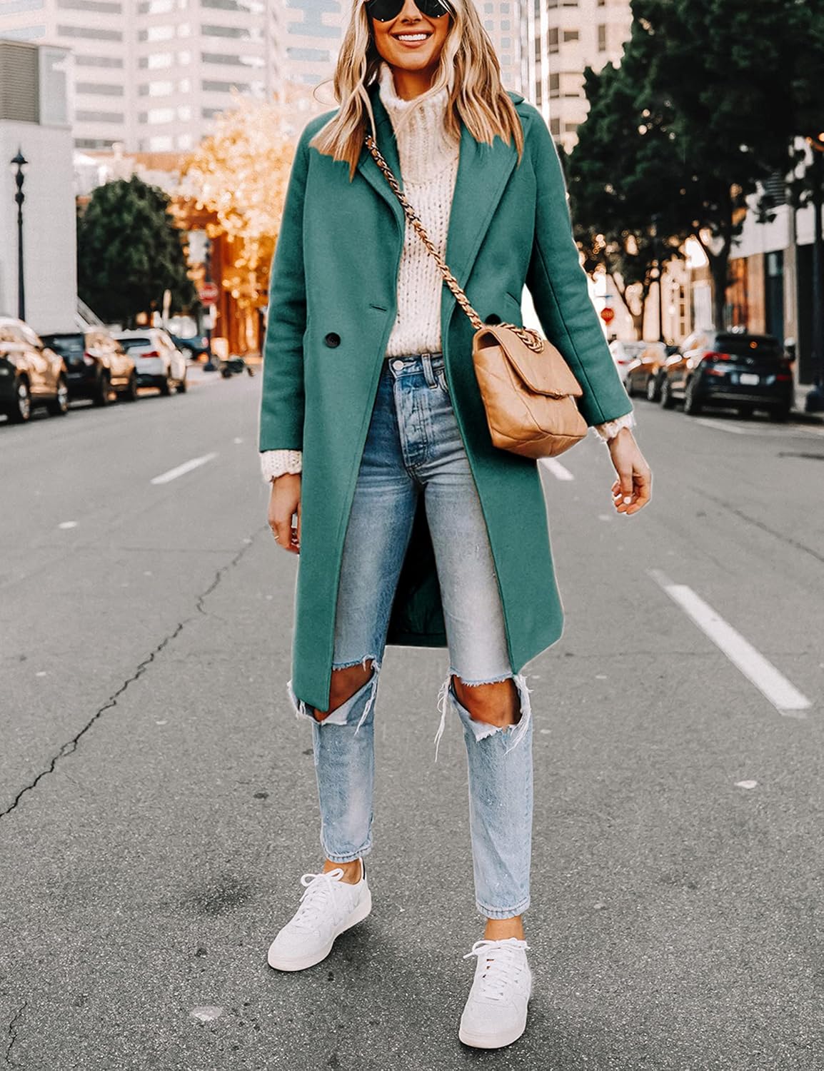 Dames Winter Wollen Jas met Notch Revers - Sofia