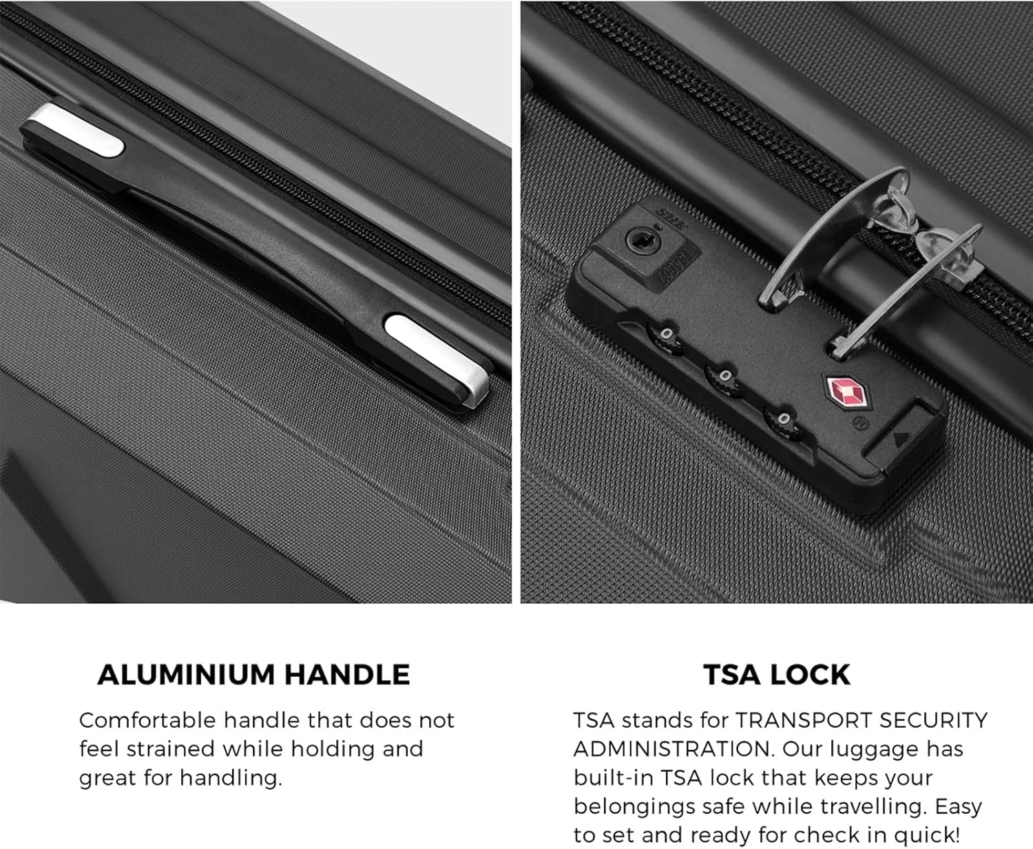 2-delige ABS Harde Koffer Set met TSA-slot & 360° Draaiwielen
