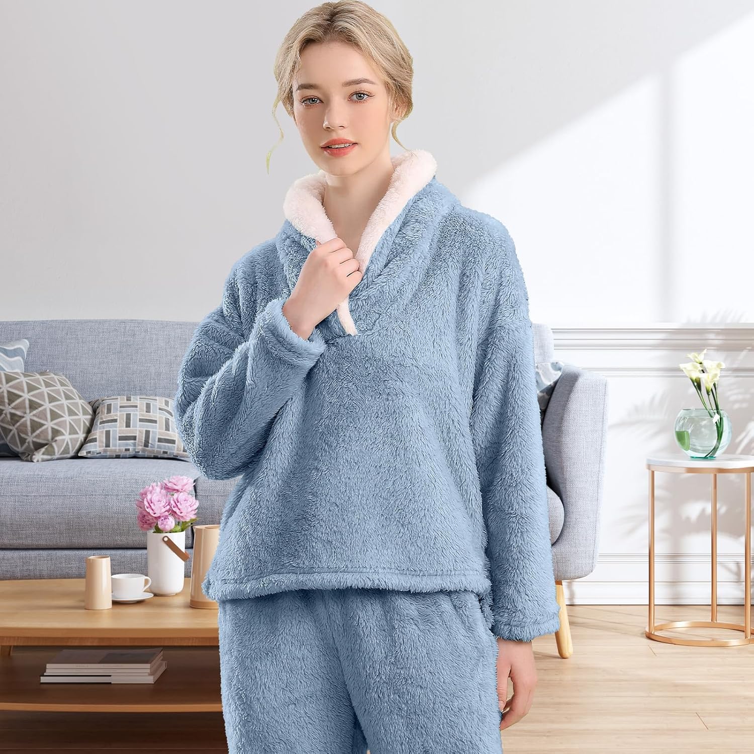 Fluffy Pyjama Set voor Dames - CozyPlush