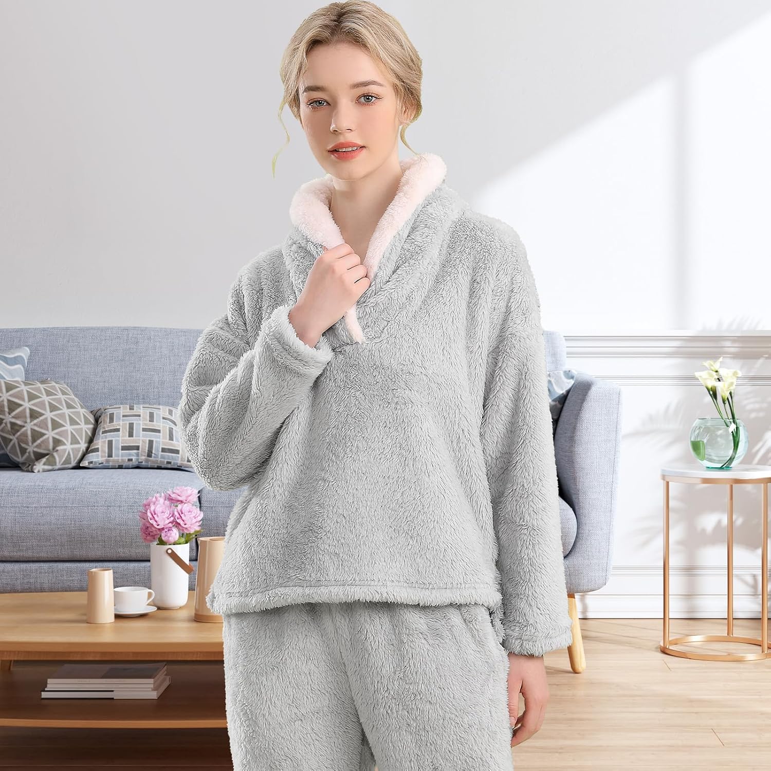 Fluffy Pyjama Set voor Dames - CozyPlush