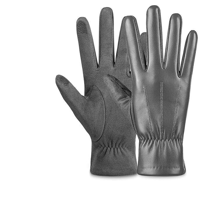 Winter Touchscreen Handschoenen van Suède Leer - Victor