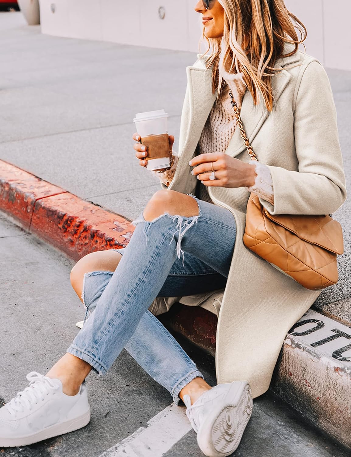 Dames Winter Wollen Jas met Notch Revers - Sofia