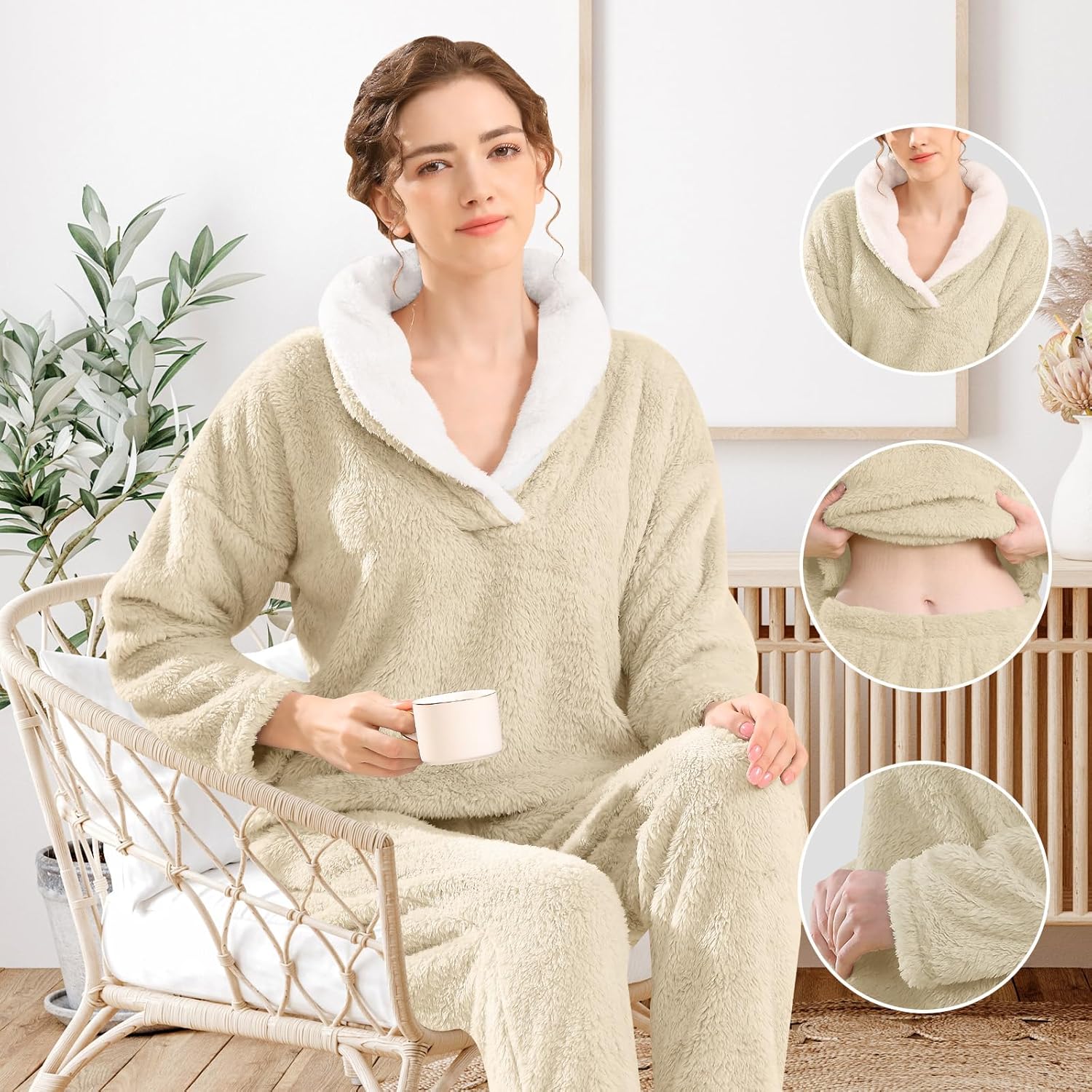 Fluffy Pyjama Set voor Dames - CozyPlush
