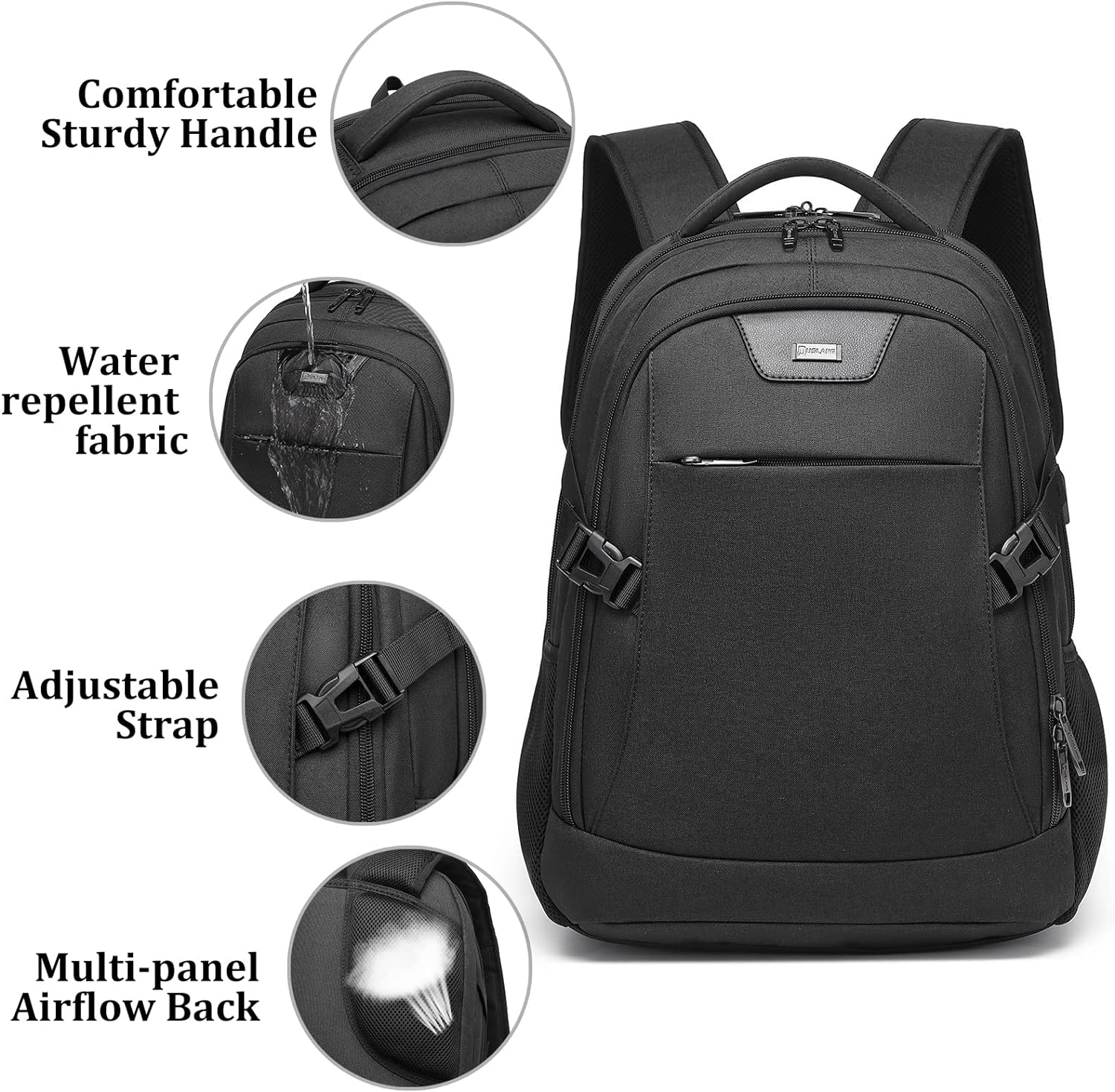 Waterdichte Reis Laptoprugzak met USB-poort & Georganiseerde Opslag