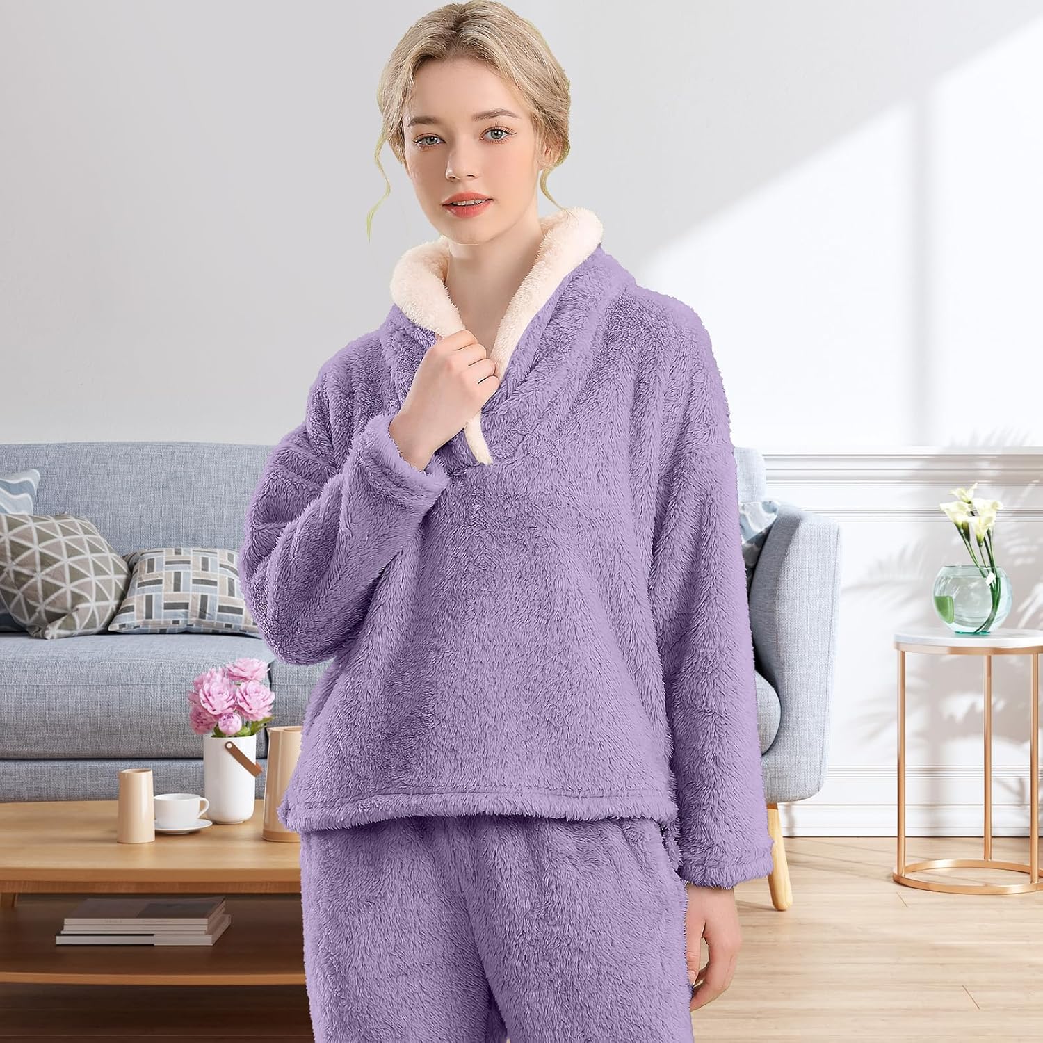 Fluffy Pyjama Set voor Dames - CozyPlush