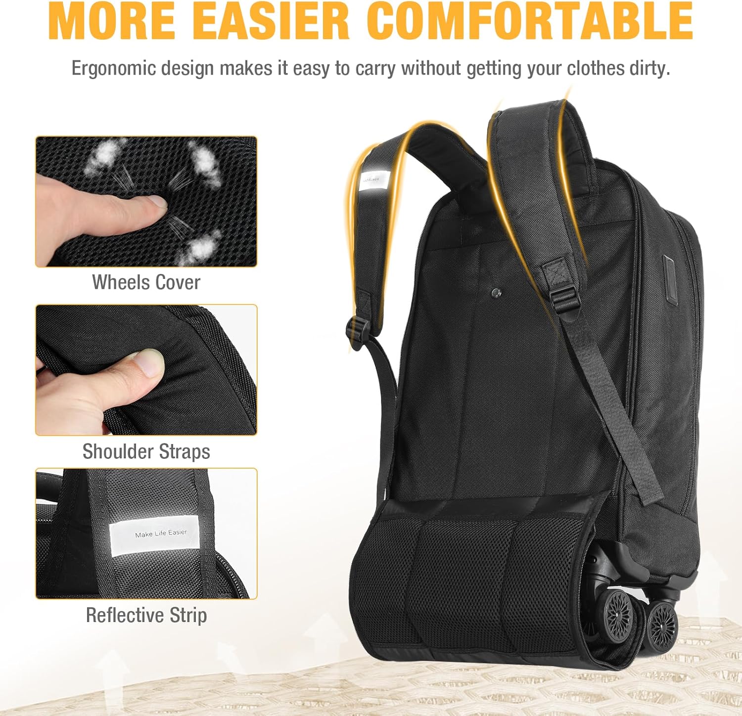 30L Laptop Trolley met 4 Spinner Wielen & Waterafstotend Ontwerp