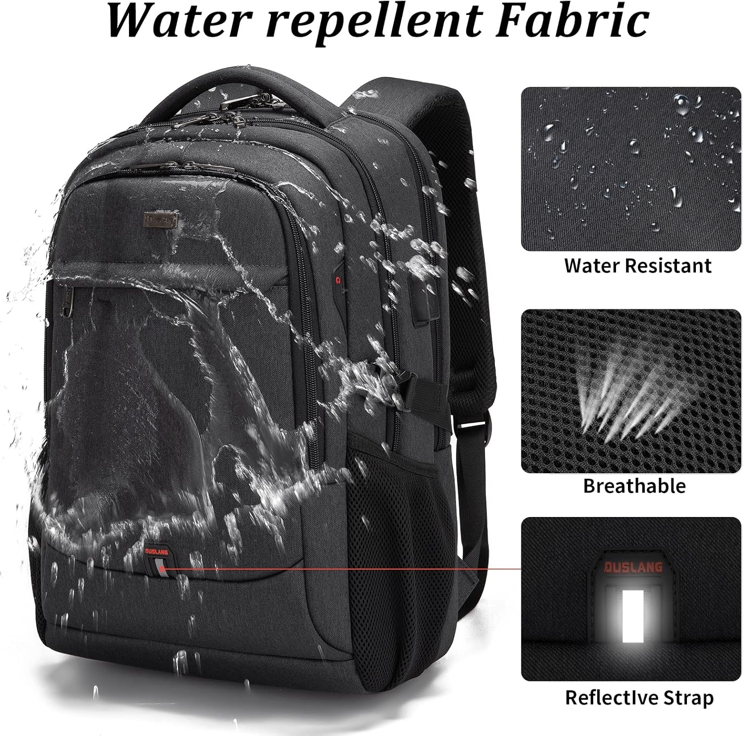 Waterdichte Reis Laptoprugzak met USB-poort & Georganiseerde Opslag