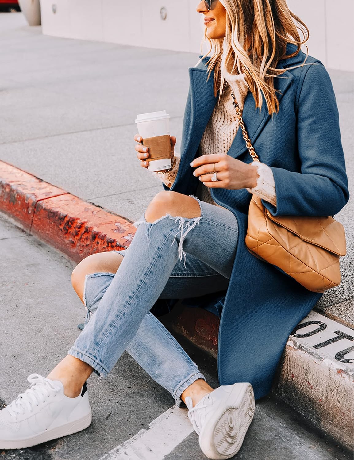 Dames Winter Wollen Jas met Notch Revers - Sofia