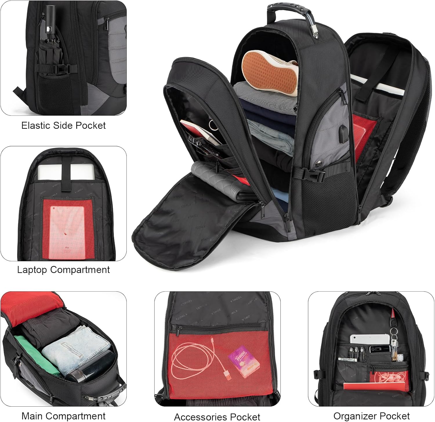 Waterdichte Anti-Diefstal Laptop- & Reisrugzak met USB-poort – 17,3"