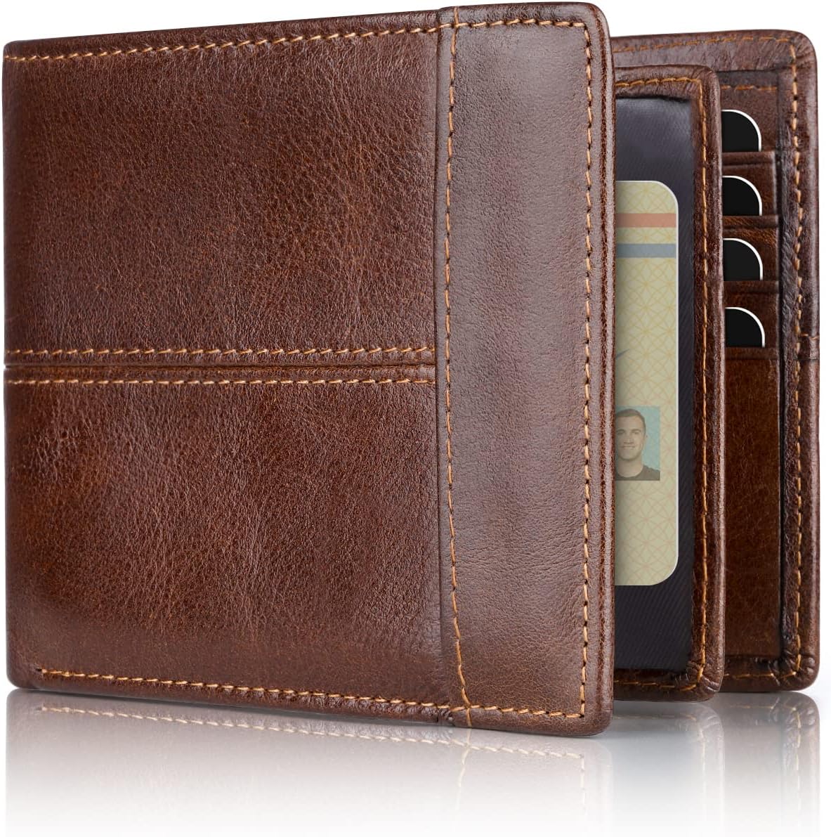 Premium RFID-Blocking Leren Bifold Portemonnee voor Mannen - SlimArmor