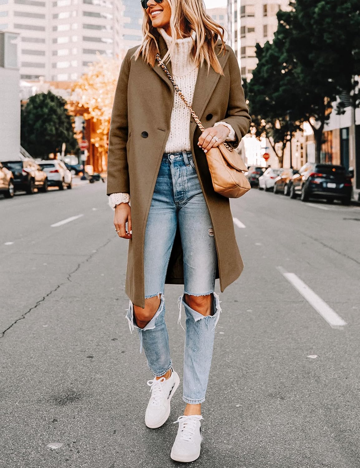 Dames Winter Wollen Jas met Notch Revers - Sofia