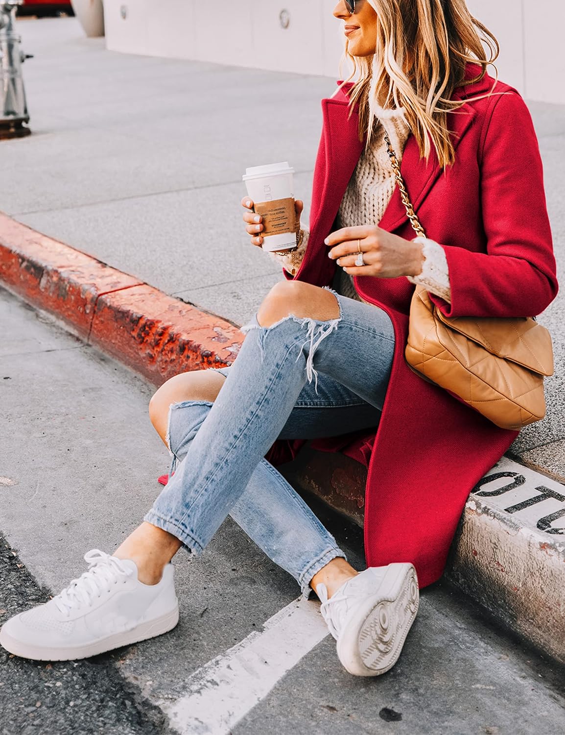 Dames Winter Wollen Jas met Notch Revers - Sofia