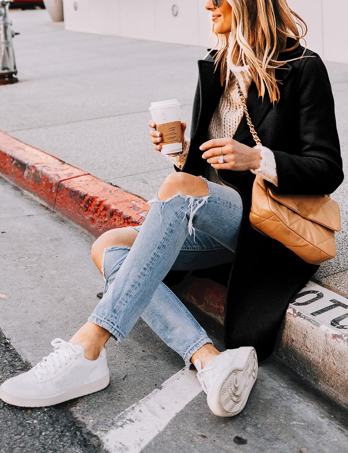 Dames Winter Wollen Jas met Notch Revers - Sofia