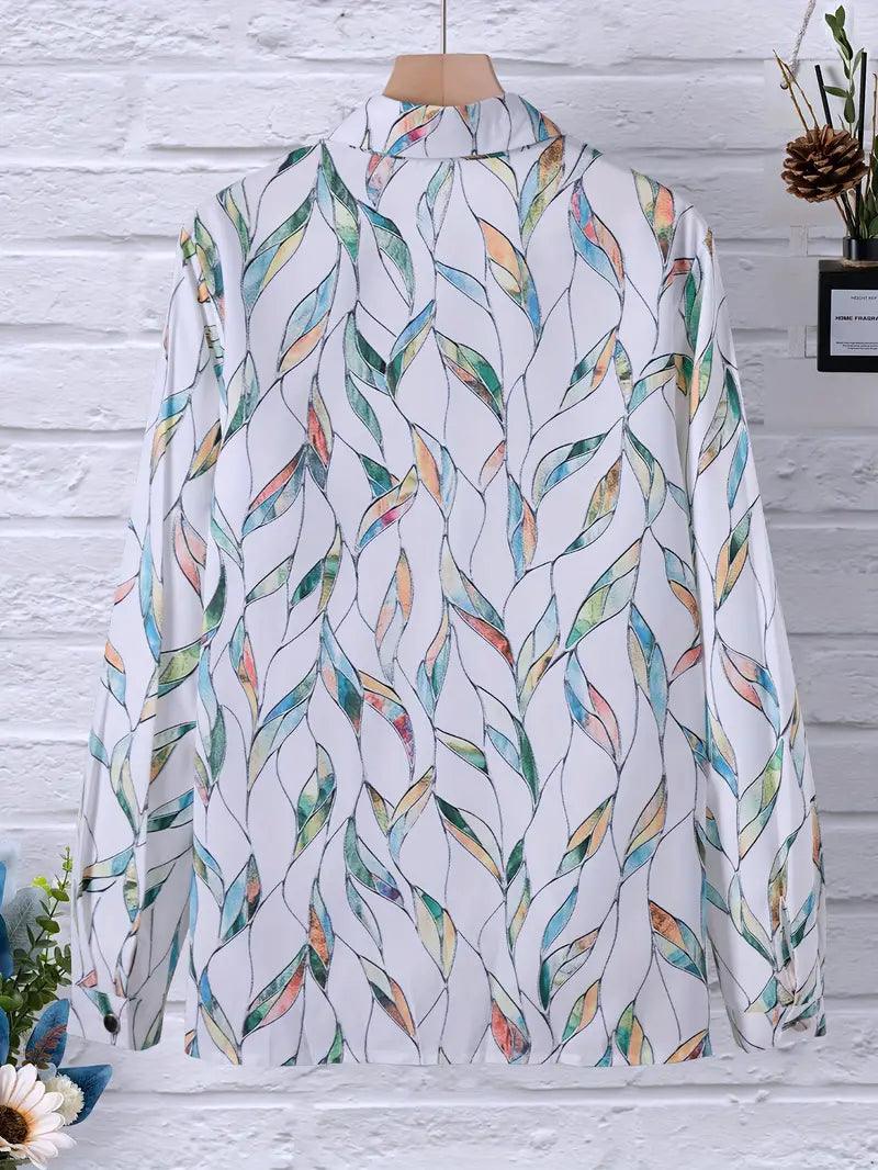 Trendy damesblouse met abstract patroon en knoopsluiting - Marlene