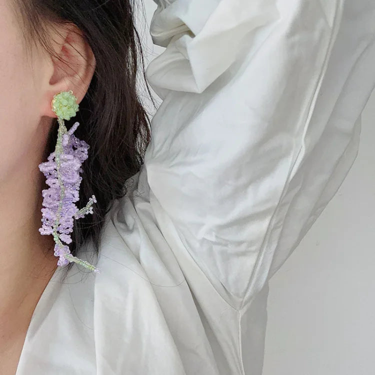 Wisteria Kwast Oorbellen met Bos Thema - Aurelia