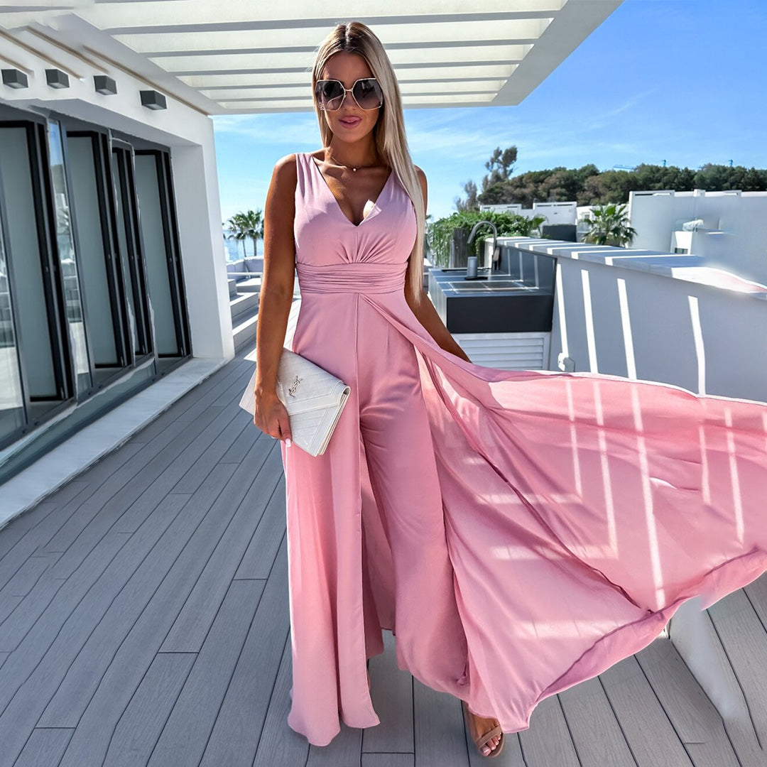 Stijlvolle Feestelijke Dames Jumpsuit met Jurk Look – Lorena