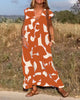 V-Hals Maxi Jurk met Print - Bella